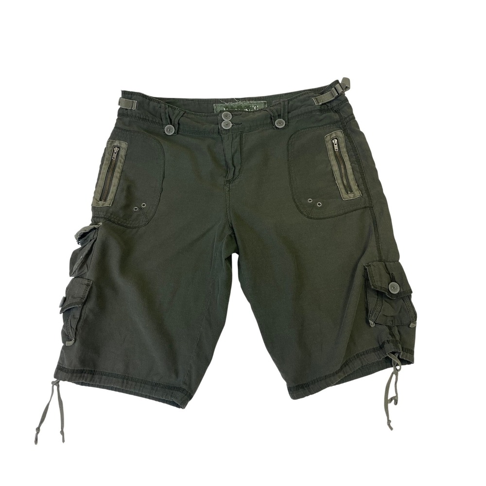 Da-Nang Surplus Indo-Chine Mens Cargo Shorts L Olive Green Utility Multi-Pocket
